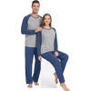 image:imageMens Pajamas Set Shirt and Pants Relaxed Fit Soft Fall Loungewear SleepwearC Dark Blue