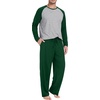 image:imageMens Pajamas Set Shirt and Pants Relaxed Fit Soft Fall Loungewear SleepwearC Dark Green