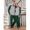 image:imageMens Pajamas Set Shirt and Pants Relaxed Fit Soft Fall Loungewear SleepwearC Dark Green