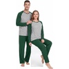 image:imageMens Pajamas Set Shirt and Pants Relaxed Fit Soft Fall Loungewear SleepwearC Dark Green