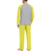 image:imageMens Pajamas Set Shirt and Pants Relaxed Fit Soft Fall Loungewear SleepwearC Fluorescent Yellow