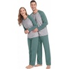 image:imageMens Pajamas Set Shirt and Pants Relaxed Fit Soft Fall Loungewear SleepwearC Haze Blue