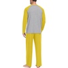 image:imageMens Pajamas Set Shirt and Pants Relaxed Fit Soft Fall Loungewear SleepwearC Mustard