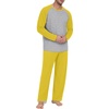 image:imageMens Pajamas Set Shirt and Pants Relaxed Fit Soft Fall Loungewear SleepwearC Mustard
