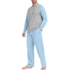 image:imageMens Pajamas Set Shirt and Pants Relaxed Fit Soft Fall Loungewear SleepwearC Sky Blue