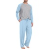 image:imageMens Pajamas Set Shirt and Pants Relaxed Fit Soft Fall Loungewear SleepwearC Sky Blue