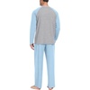 image:imageMens Pajamas Set Shirt and Pants Relaxed Fit Soft Fall Loungewear SleepwearC Sky Blue