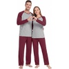 image:imageMens Pajamas Set Shirt and Pants Relaxed Fit Soft Fall Loungewear SleepwearC Wine Red
