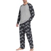 image:imageMens Pajamas Set Shirt and Pants Relaxed Fit Soft Fall Loungewear SleepwearFp Big Wolf