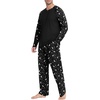 image:imageMens Pajamas Set Shirt and Pants Relaxed Fit Soft Fall Loungewear SleepwearFp Black Star Moon