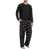 image:imageMens Pajamas Set Shirt and Pants Relaxed Fit Soft Fall Loungewear SleepwearFp Black Star Moon