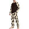 image:imageMens Pajamas Set Shirt and Pants Relaxed Fit Soft Fall Loungewear SleepwearFp Khaki Ape Man