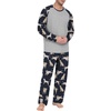 image:imageMens Pajamas Set Shirt and Pants Relaxed Fit Soft Fall Loungewear SleepwearFp Navy Blue White Dog