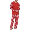 image:imageMens Pajamas Set Shirt and Pants Relaxed Fit Soft Fall Loungewear SleepwearFp Red Snowman