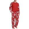 image:imageMens Pajamas Set Shirt and Pants Relaxed Fit Soft Fall Loungewear SleepwearFp Red Snowman