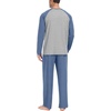 image:imageMens Pajamas Set Shirt and Pants Relaxed Fit Soft Fall Loungewear SleepwearGray Blue