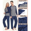 image:imageMens Pajamas Set Shirt and Pants Relaxed Fit Soft Fall Loungewear SleepwearGreen