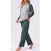 image:imageMens Pajamas Set Shirt and Pants Relaxed Fit Soft Fall Loungewear SleepwearGreen