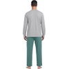 image:imageMens Pajamas Set Shirt and Pants Relaxed Fit Soft Fall Loungewear SleepwearHaze Blue Light Gray