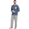 image:imageMens Pajamas Set Shirt and Pants Relaxed Fit Soft Fall Loungewear SleepwearLight Gray Gray Blue