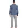 image:imageMens Pajamas Set Shirt and Pants Relaxed Fit Soft Fall Loungewear SleepwearLight Gray Gray Blue