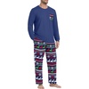 image:imageMens Pajamas Set Shirt and Pants Relaxed Fit Soft Fall Loungewear SleepwearNavy Blue Elk