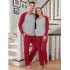 image:imageMens Pajamas Set Shirt and Pants Relaxed Fit Soft Fall Loungewear SleepwearRed