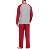 image:imageMens Pajamas Set Shirt and Pants Relaxed Fit Soft Fall Loungewear SleepwearRed