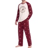 image:imageMens Pajamas Set Shirt and Pants Relaxed Fit Soft Fall Loungewear SleepwearRed Four Reindeer