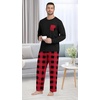 image:imageMens Pajamas Set Shirt and Pants Relaxed Fit Soft Fall Loungewear SleepwearRed Plaid