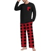 image:imageMens Pajamas Set Shirt and Pants Relaxed Fit Soft Fall Loungewear SleepwearRed Plaid