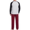 image:imageMens Pajamas Set Shirt and Pants Relaxed Fit Soft Fall Loungewear SleepwearRed Plaid Snowman
