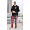 image:imageMens Pajamas Set Shirt and Pants Relaxed Fit Soft Fall Loungewear SleepwearRed White Plaid