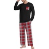 image:imageMens Pajamas Set Shirt and Pants Relaxed Fit Soft Fall Loungewear SleepwearRed White Plaid