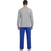 image:imageMens Pajamas Set Shirt and Pants Relaxed Fit Soft Fall Loungewear SleepwearRoyal Blue Light Gy