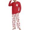 image:imageMens Pajamas Set Shirt and Pants Relaxed Fit Soft Fall Loungewear SleepwearWhite Red Elk