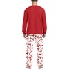 image:imageMens Pajamas Set Shirt and Pants Relaxed Fit Soft Fall Loungewear SleepwearWhite Red Elk