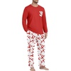 image:imageMens Pajamas Set Shirt and Pants Relaxed Fit Soft Fall Loungewear SleepwearWhite Red Elk