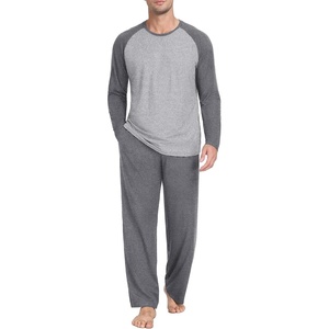 image:imageMens Pajamas Set Shirt and Pants Relaxed Fit Soft Fall Loungewear Sleepwear0dark Gray