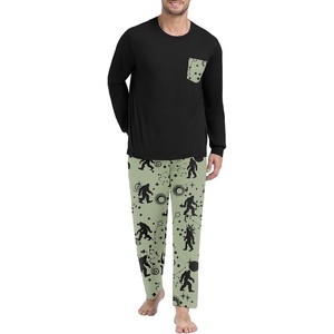 image:imageMens Pajamas Set Shirt and Pants Relaxed Fit Soft Fall Loungewear SleepwearApricot Ape Man