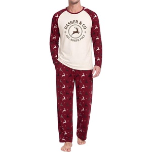 image:imageMens Pajamas Set Shirt and Pants Relaxed Fit Soft Fall Loungewear SleepwearRed Four Reindeer