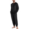 image:imagePrinStory Mens Pajamas Set Fleece Pjs Long Sleeve Soft Sleepwear S2XLBlack