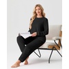 image:imagePrinStory Mens Pajamas Set Fleece Pjs Long Sleeve Soft Sleepwear S2XLBlack