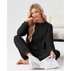image:imagePrinStory Mens Pajamas Set Fleece Pjs Long Sleeve Soft Sleepwear S2XLBlack