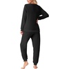 image:imagePrinStory Mens Pajamas Set Fleece Pjs Long Sleeve Soft Sleepwear S2XLBlack