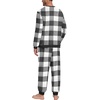 image:imagePrinStory Mens Pajamas Set Fleece Pjs Long Sleeve Soft Sleepwear S2XLBlack White Plaid