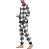 image:imagePrinStory Mens Pajamas Set Fleece Pjs Long Sleeve Soft Sleepwear S2XLBlack White Plaid