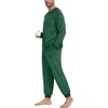 image:imagePrinStory Mens Pajamas Set Fleece Pjs Long Sleeve Soft Sleepwear S2XLChristmas Green