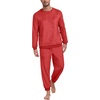 image:imagePrinStory Mens Pajamas Set Fleece Pjs Long Sleeve Soft Sleepwear S2XLChristmas Red