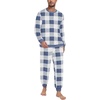 image:imagePrinStory Mens Pajamas Set Fleece Pjs Long Sleeve Soft Sleepwear S2XLDark Blue Plaid